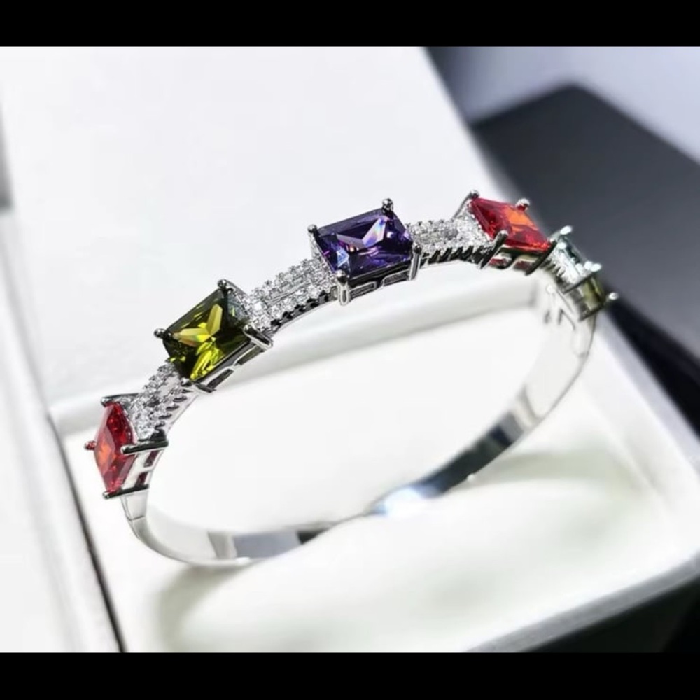 Gorgeous Multicolor Gemstone Adjustable Bracelet - image 1